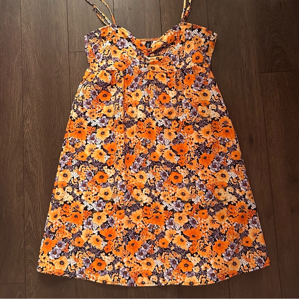 H&M Floral Orange Babydoll Dress